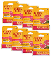 Burt's Bees Pink Grapefruit lip balm front tube view on lips
