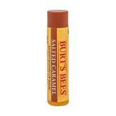 Burt's Bees Salted Caramel Lip Balm tube shown with twist-up application for smooth hydration