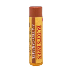 Burt's Bees Salted Caramel Lip Balm tube shown with twist-up application for smooth hydration