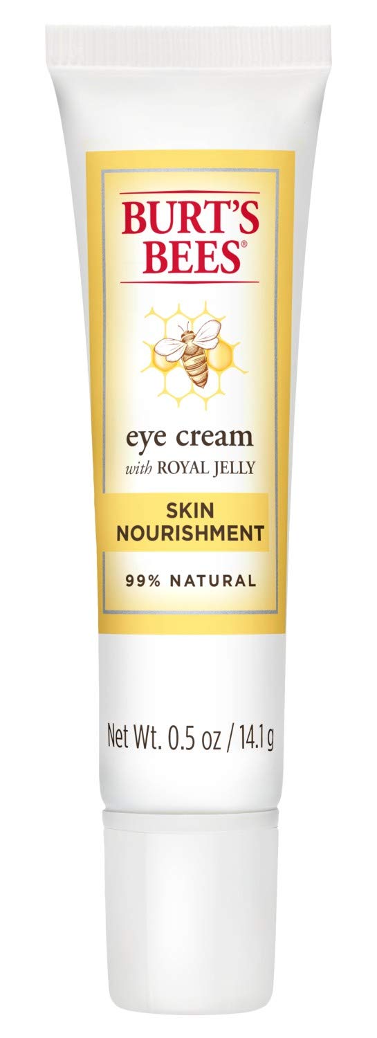 Burt's Bees Skin Nourishment Eye Cream jar close-up showing hydration and gentle care