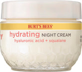 Burt's Bees Truly Glowing Night Cream jar close-up showing creamy texture for overnight hydration.