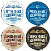 BushKlawz Premium Prince Lumber Prince tin showcases rugged, woodsy scent for on-the-go wear.
