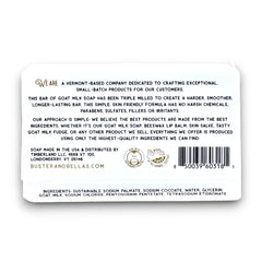 Buster & Bella's Unscented Goat Milk Soap triple-milled texture shows dense, long-lasting bars.