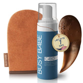 Busy Babe Cabo tanning mousse bottle offers an even bronze glow.