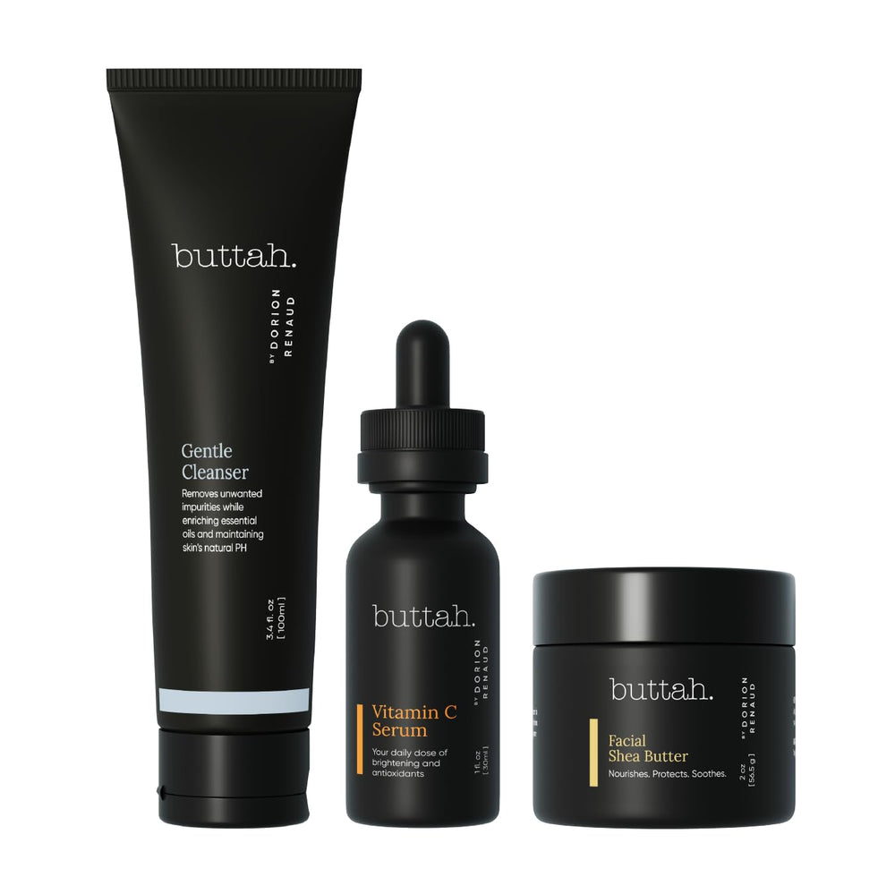 Buttah Skin by Dorion Renaud complete kit packaging supports melanin-rich routines.