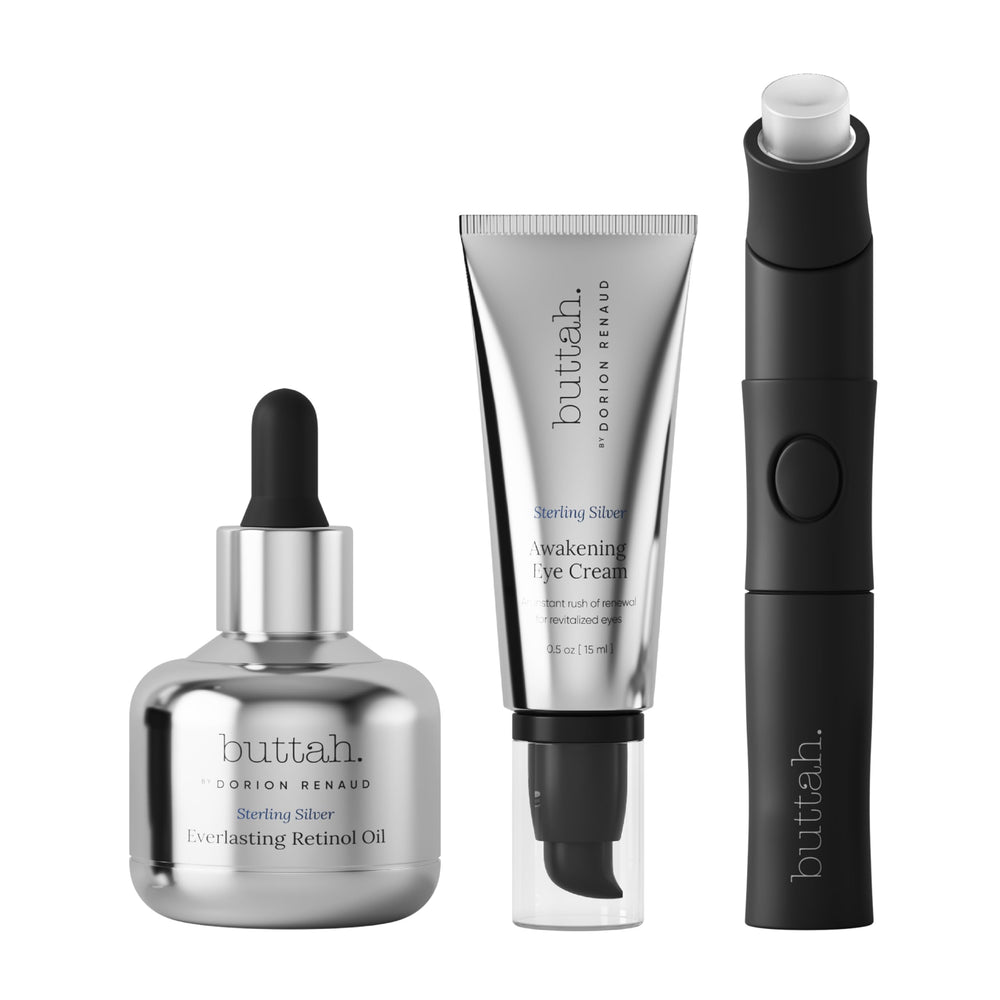 Buttah Skin Everlasting Retinol Oil bottle close-up for radiant, even-toned skin.