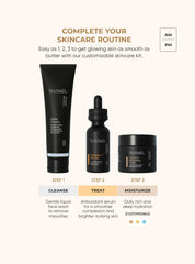Buttah Skin Transforming Kit packaging featuring all three products for daily melanin-rich skincare.