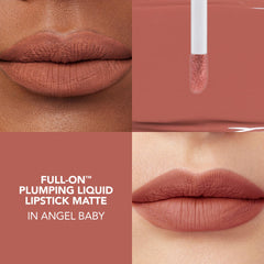 Buxom Angel Baby lip color being applied with precise contour.