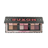 BUXOM Forever Babe palette closeup highlighting rich pigments for versatile eye looks.