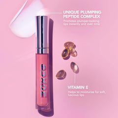 Buxom tinted lip gloss with vitamin E moisture for soft lips.
