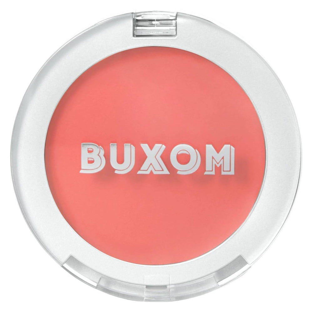 BUXOM Plump Shot Peptide Plumping Blush Coral Sheer bottle showing premium packaging and soft flush