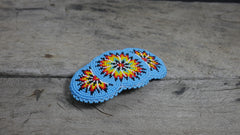 BuyBeaded native American style hair clip closeup showing detailed seed beads