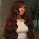 BVH 30-inch reddish brown lace front wig front view for a natural hairline