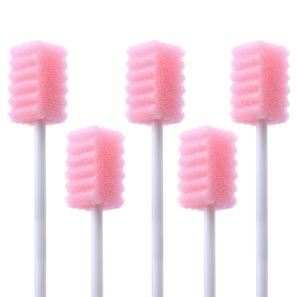 BVN mouth swabs sawtooth pink close-up for precise cleaning and refreshed breath.