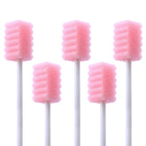 BVN mouth swabs sawtooth pink close-up for precise cleaning and refreshed breath.