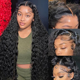 BWDWST 32-inch deep wave lace front wig for daily wear with natural-looking length.
