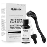 BY BARNEY minoxidil serum bottle highlights thicker, fuller-looking hair.