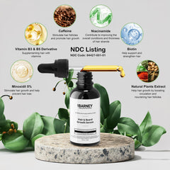 BY BARNEY minoxidil serum dropper enables precise scalp application for targeted treatment.