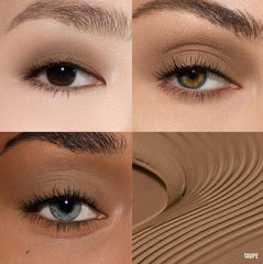 BY MARIO Master Mattes taupe swatch demonstrates effortless blending and buildable color.