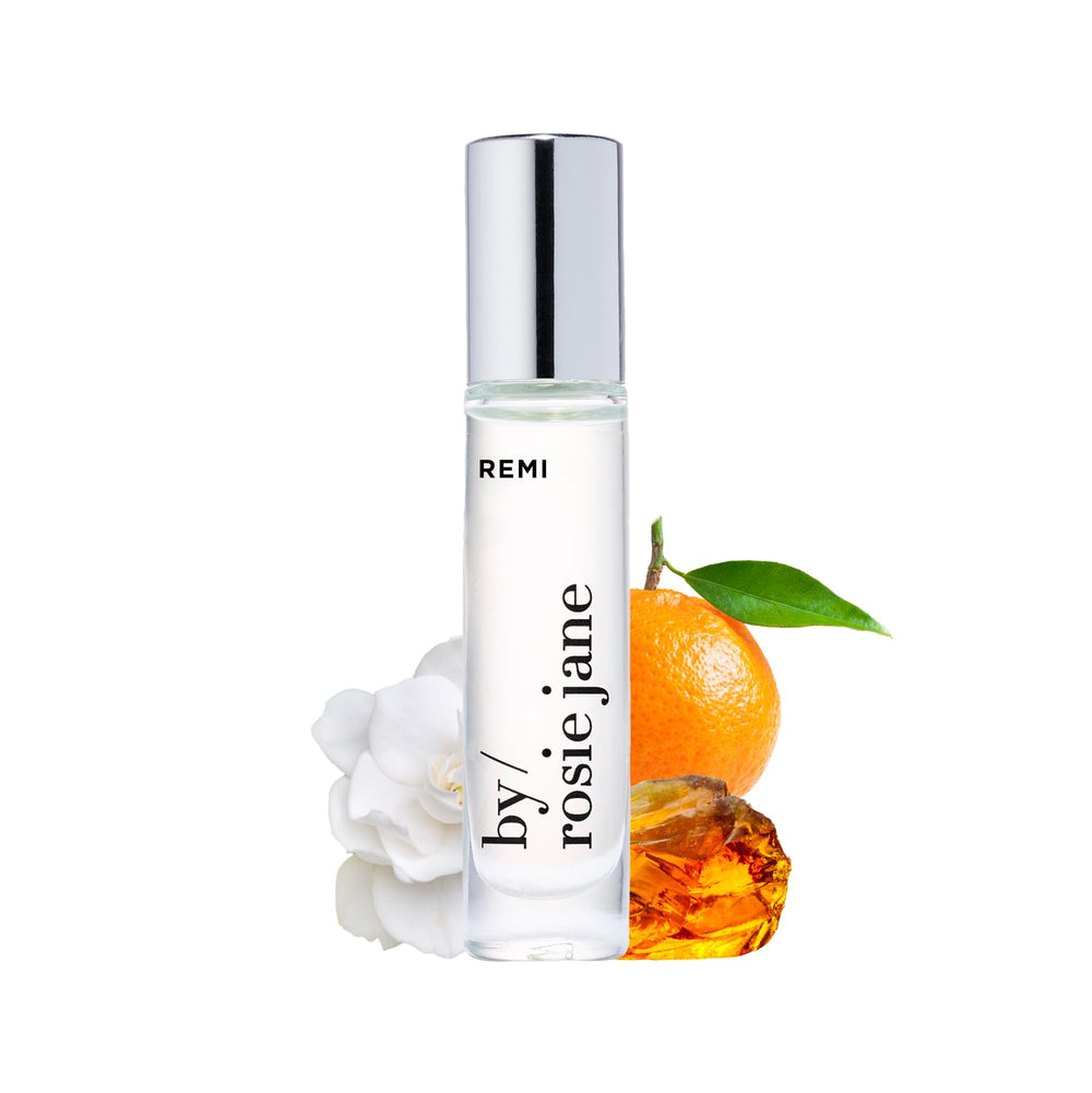 By Rosie Jane Remi mandarin bottle offers a bright, uplifting scent for daily wear.