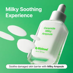 Milky texture close-up showing gentle application on skin