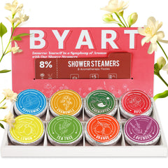 BYART shower steamer packaging design for gift-ready presentation.