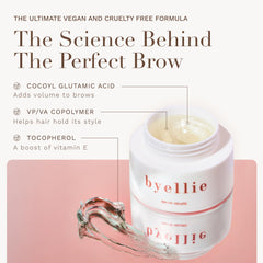 byellie brow texture fluffy-brow-look shows natural, groomed definition