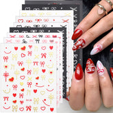 BYJKYEN 3D Heart Bow nail sticker adds festive charm to Valentine nails.