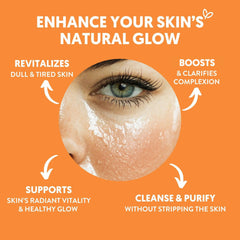By Nature Vitamin C Turmeric Gel Cleanser close-up of gel with hyaluronic acid hydrates skin.