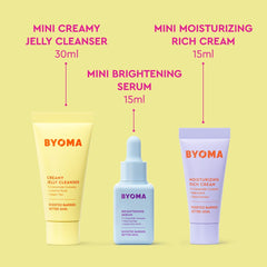 BYOMA So Bright Set brightening serum dropper helps even skin tone.