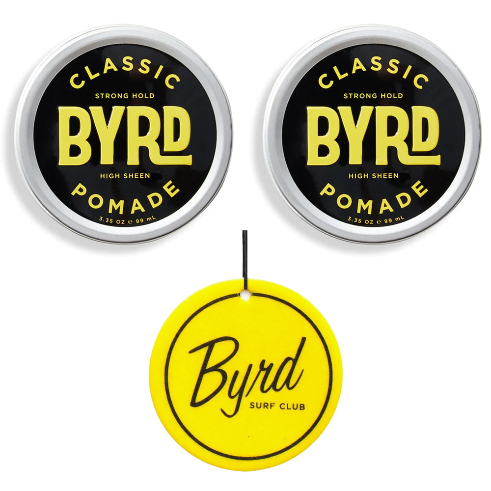 BYRD Hairdo Classic Pomade 2-pack jars with strong hold and shine