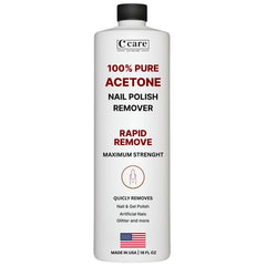 C CARE 100% Pure Acetone bottle 16oz for quick polish removal.
