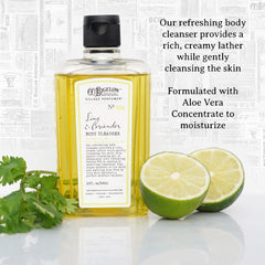 C.O. Bigelow Lime Coriander bottle shows aloe for hydration