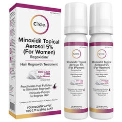 C'rcle Minoxidil 5% Foam bottle ready for daily use on thinning hair