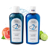 C2P Clear 2 Perfection shampoo bottle front, non-comedogenic for acne-prone skin.