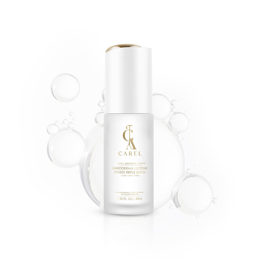 CA CAREL Face Serum dual phase bottle showcases hydrating formula for radiant skin