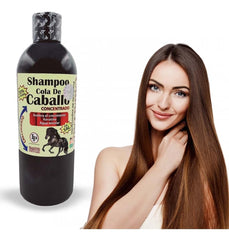 CABALLADO keratin-enhanced formula bottle close-up suggesting stronger hair.