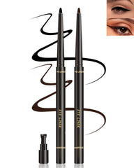 Caedelfly Gel Eyeliner Set in black and brown with retractable design for smooth, long-lasting lines.