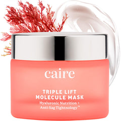 Caire Beauty anti-aging gel mask bottle highlights premium packaging for on-the-go hydration.