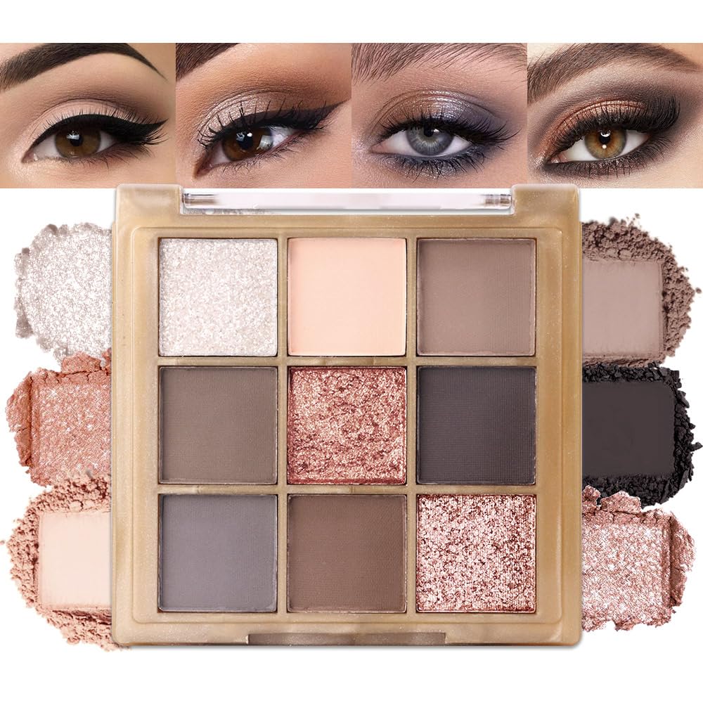 CAKAILA nine-color palette with rose gold nude tones for versatile looks.