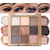 CAKAILA nine-color palette with rose gold nude tones for versatile looks.