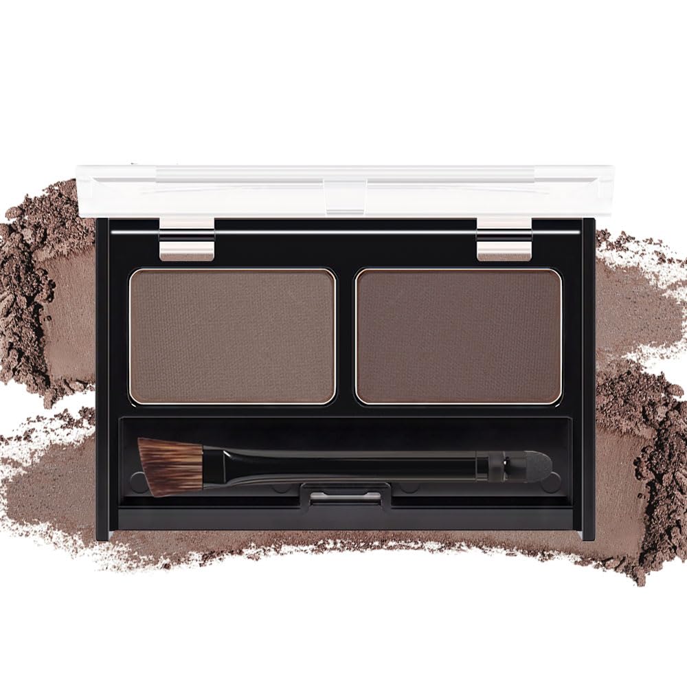 CAKAILA eyebrow powder Medium Brown kit with double-ended brush for defined, natural brows.
