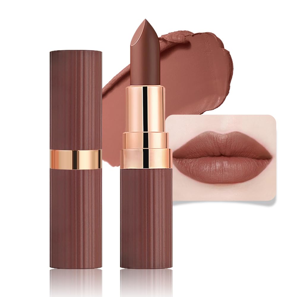 CAKAILA Warm Brown Nude Lipstick packaging on display for travel use.