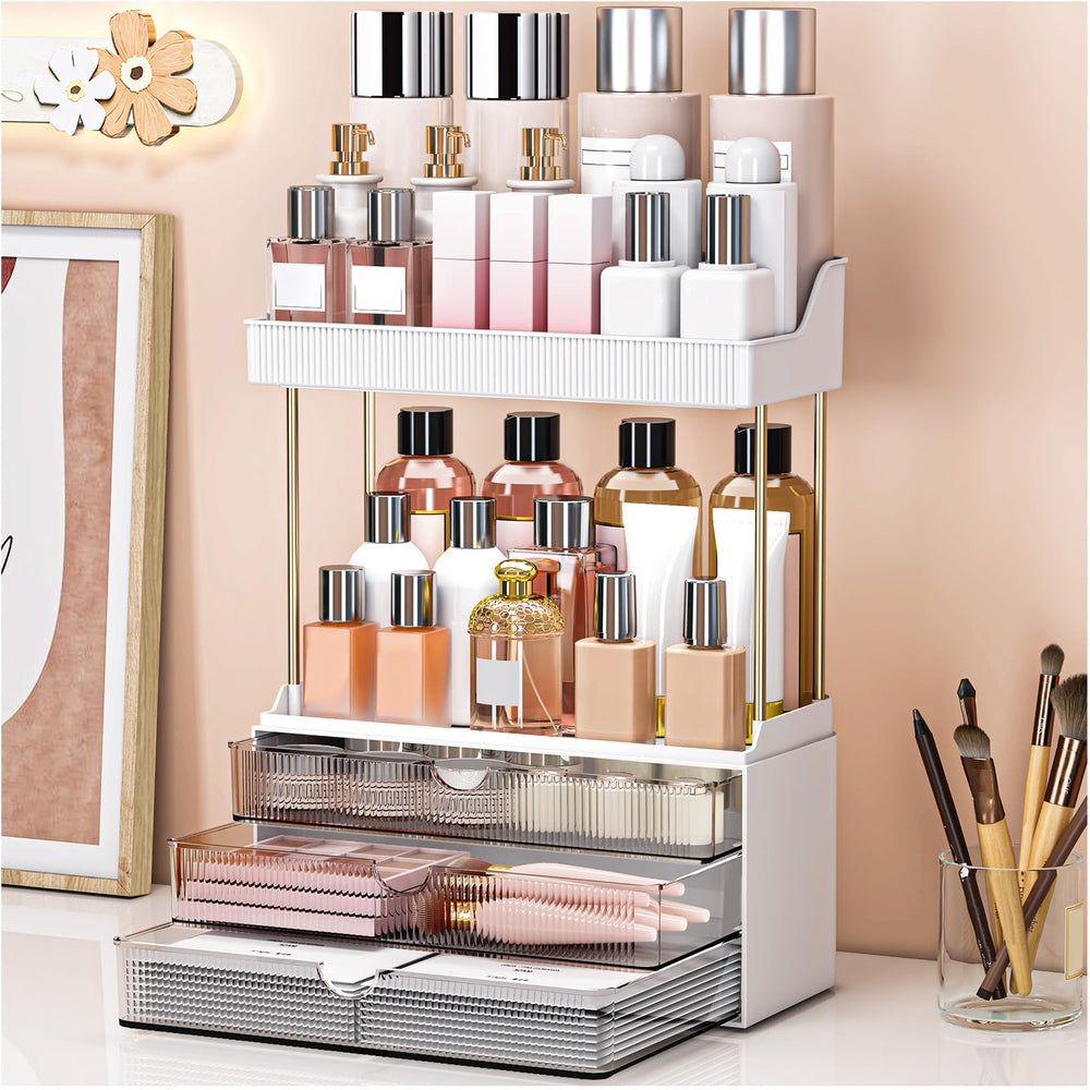 caktraie bathroom organizer with five-tier design keeps vanity tidy and accessible