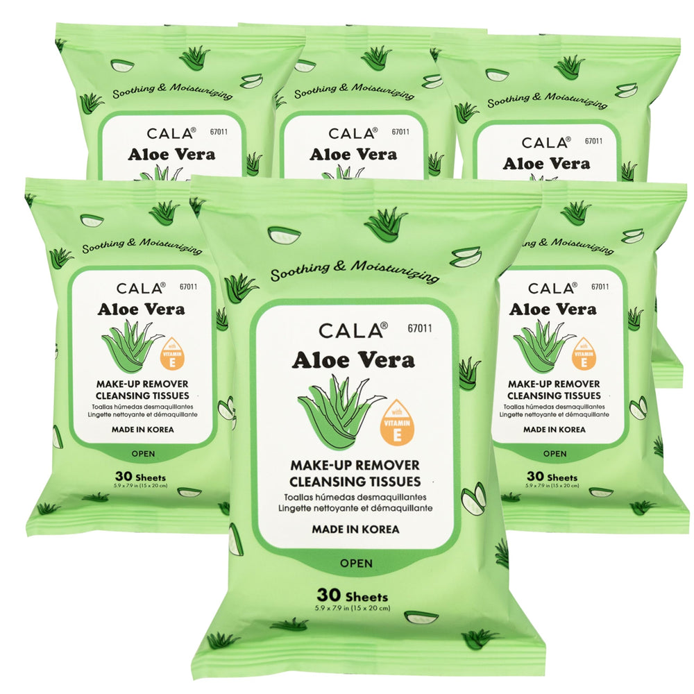 CALA Aloe Vera makeup remover cleansing tissues, gentle and hydrating for all skin types