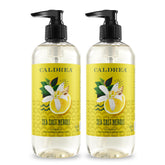 Caldrea Sea Salt Neroli hand soap bottle showcases refreshing scent and cleansing formula.