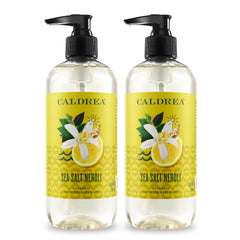 Caldrea Sea Salt Neroli hand soap bottle showcases refreshing scent and cleansing formula.