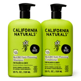 California Naturals Re:GRO shampoo bottle on a clean shelf, promoting scalp health and fullness.