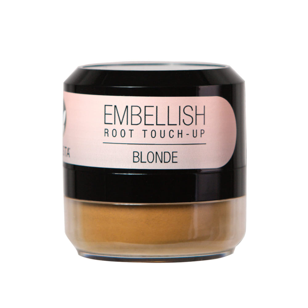 Calista Embellish Root Touch-Up Blonde application shows quick root coverage for a natural look.