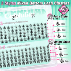 Calphdiar bottom lash clusters anime style add drama with balanced lower lashes.